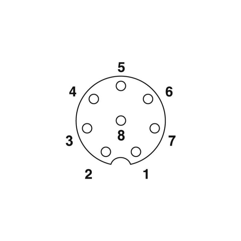 M8 8pins A code female moldable connector with shielded,brass with nickel plated screw
