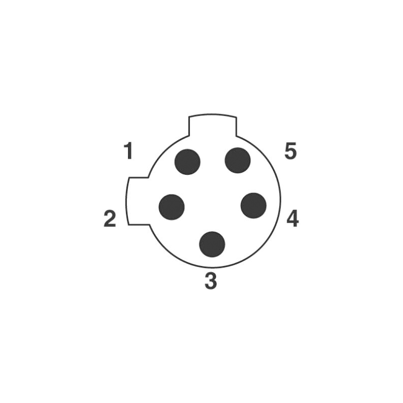 M12 5pins C code male straight molded cable,shielded,PVC,-40°C~+105°C,22AWG 0.34mm²,brass with nickel plated screw