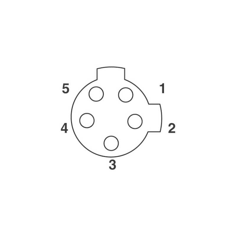 M12 5pins C code female straight molded cable,shielded,PVC,-40°C~+105°C,22AWG 0.34mm²,brass with nickel plated screw