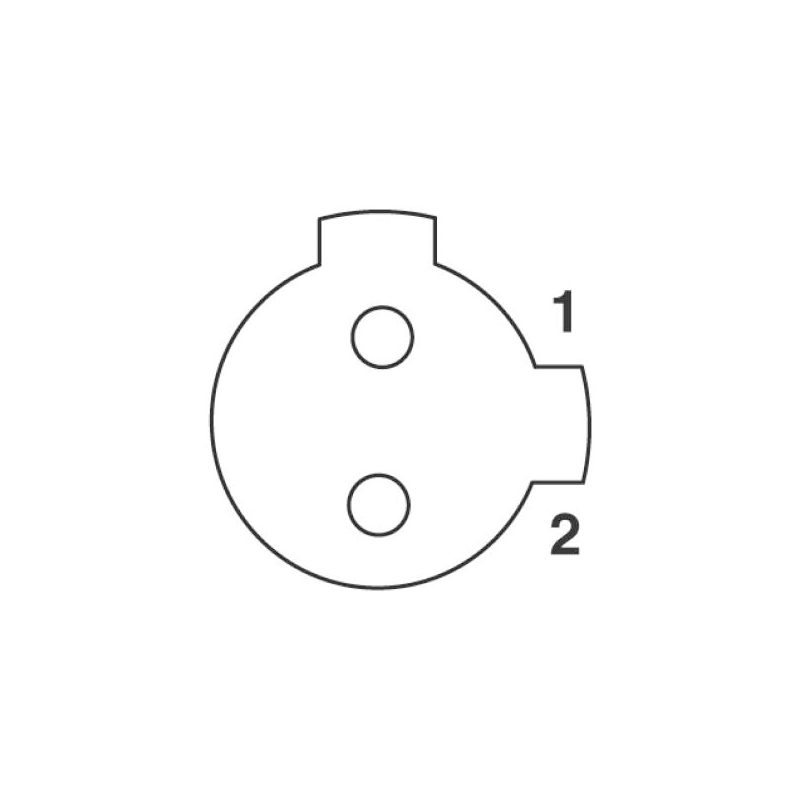 M12 2pins C code female right angle molded cable,unshielded,PUR,-40°C~+105°C,22AWG 0.34mm²,brass with nickel plated screw