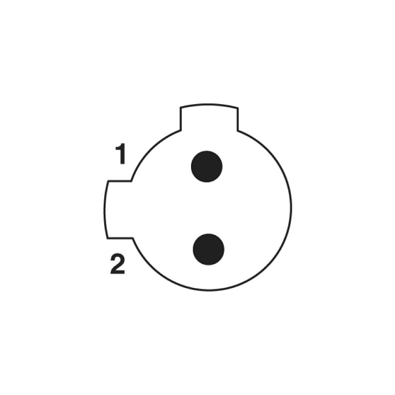 M12 2pins C code male to male right angle molded cable,unshielded,PUR,-40°C~+105°C,22AWG 0.34mm²,brass with nickel plated screw