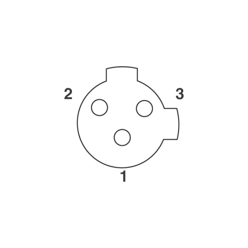 M12 3pins C code female to female straight molded cable,shielded,PUR,-40°C~+105°C,22AWG 0.34mm²,brass with nickel plated screw