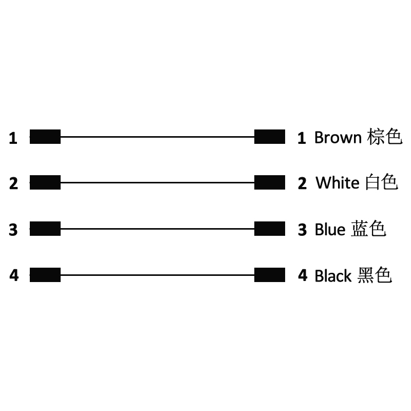 M12 4pins C code male to female right angle molded cable,unshielded,PUR,-40°C~+105°C,22AWG 0.34mm²,brass with nickel plated screw