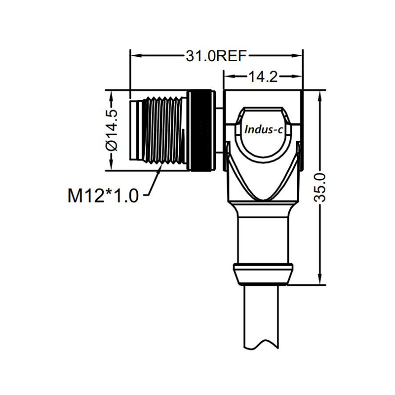 M12 8pins Y code male right angle cable,shielded,PVC,-40°C~+105°C,[26AWG*2P(CAT5)+aluminum foil+braid]+20AWG*4C+aluminum foil+braid,brass copper