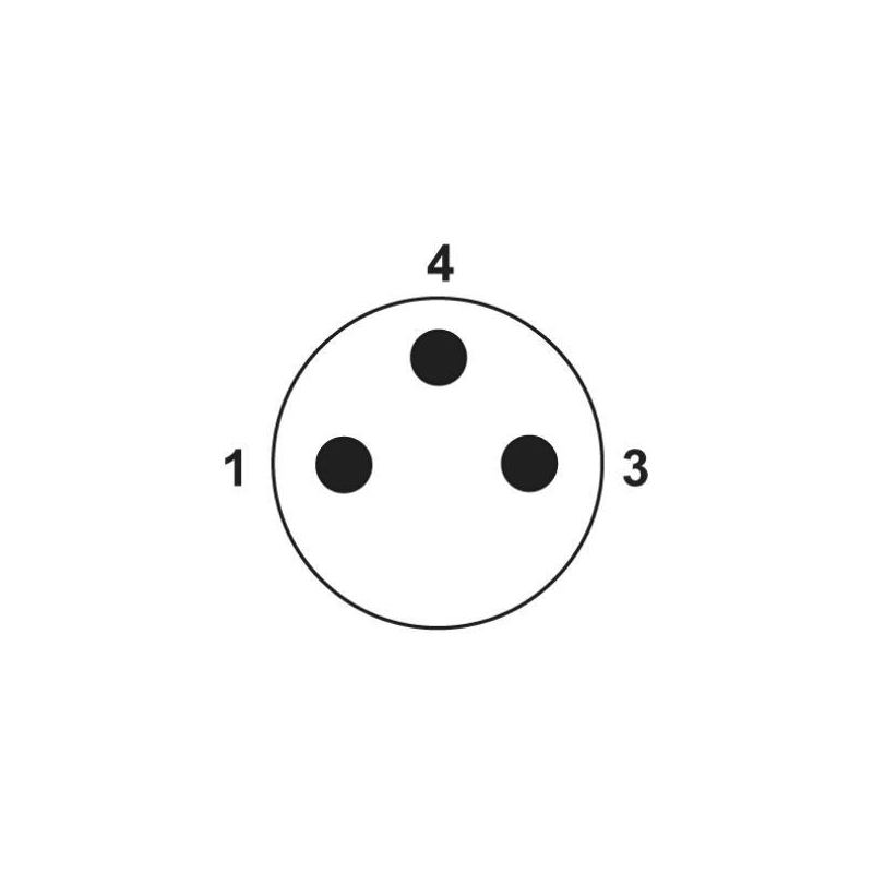 M8 3pins A code male right angle to female straight molded cable,unshielded,PVC,-40°C~+105°C,24AWG 0.25mm²,brass with nickel plated screw
