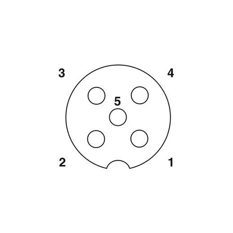 M12 5pins A code male right angle to female straight molded cable,unshielded,PUR,-40°C~+105°C,22AWG 0.34mm²,brass with nickel plated screw